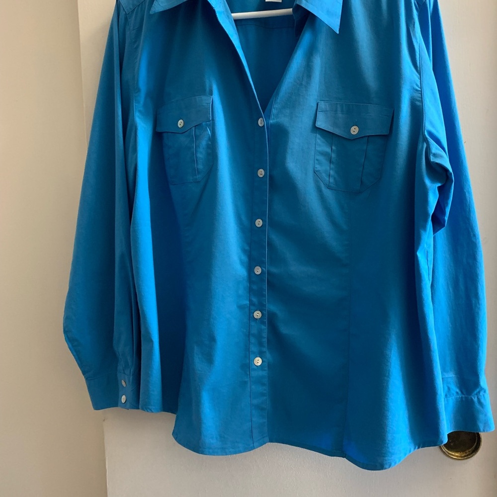 Chico's Bright Blue Collared Shirt